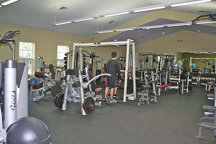 person using fitness equipment